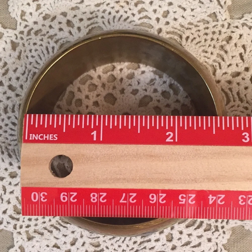 Vintage Floral And Butterfly Enameled Brass Bracelet - Picture 12 of 13